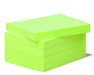 Haftnotizen BIZSTIX® Office -apfel- farbig, 5 Blöcke je 100 Blatt, 100 x 75 mm, 80 g/m² Offset signalgrün von BIZSTIX