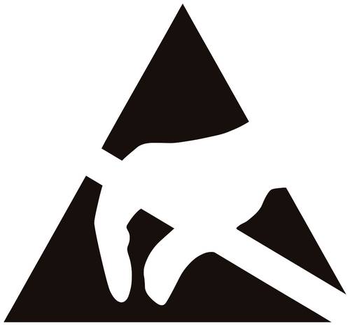 BJZ ESD-Logo 1000 St. Schwarz/Gelb (L x B) 9mm x 7mm selbstklebend von BJZ