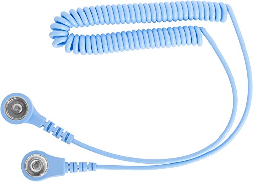 BJZ Erdungskabel, Spiral (1 MOhm) Druckknopfanschluss 4 mm/10,3 mm 2,4 m hellblau von BJZ