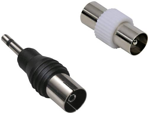 BKL Electronic 0403544 Klinke-Koax-Adapter-Set Anschlüsse: Klinkenstecker 3,5 mm, Koax-Buchse IEC, von BKL Electronic