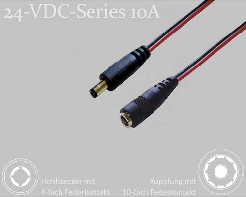 BKL Electronic 075906 DC-Steckverbinder DC-Hohlstecker - DC-Kupplung 5.5mm 2.1mm 5.5mm 2.1mm 2m 1 St von BKL Electronic