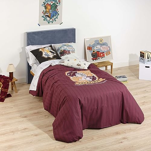 BELUM | Bettbezug Harry Potter, Bettbezug mit Knöpfen 100% Baumwolle, Modell Gryffindor Sweet für 80 cm Bett (140 x 200 cm) von BL BELUM