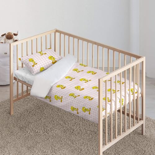 Belum Bettbezug mit Knöpfen, 100% Baumwolle, Tweety Vichy Pink für Kinderbett, Modell 100 x 120 cm, leichter und bequemer Bettbezug, offizielle Lizenzen Belum Bettbezug mit Knöpfen, 100% Baumwolle, Tweety Vichy Pink für Kinderbett, Modell 100 x 120 cm, leichter und bequemer Bettbezug, offizielle Lizenzen von BL BELUM