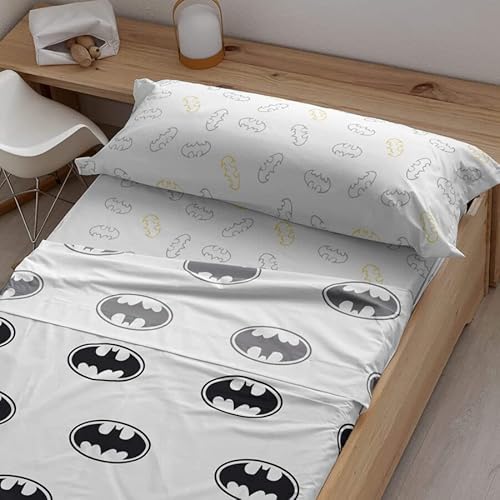 Belum Harry Potter Bettwäsche-Set, mit Kissen und Spannbettlaken, Bedruckt, 100% Baumwolle, Modell Batman Basic, für 90 cm breites Bett von BL BELUM