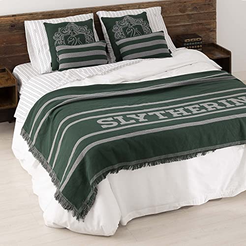 Belum | Harry Potter Decke, Jaquarddecke, 130 x 170 cm, Slytherin House, Decke für Harry Potter, Decke für Bett, Harry Potter, alle Arten von Verwendungen von BL BELUM