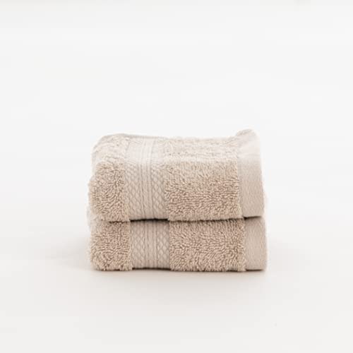 Belum | Packung mit 2 Handtüchern, 100% gekämmte Baumwolle, 650 g, Moka 30 x 50, schnell trocknend, Handtücher aus Baumwolle, sehr saugfähig von BL BELUM