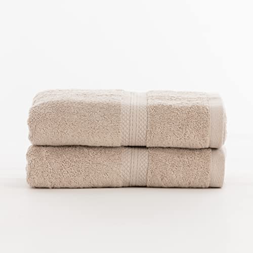 Belum | Packung mit 2 Handtüchern, 100% gekämmte Baumwolle, 650 g, Moka 50 x 100, schnell trocknend, Handtücher aus Baumwolle, sehr saugfähig von BL BELUM