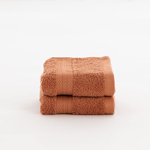 Belum | Packung mit 2 Handtüchern, 100% gekämmte Baumwolle, 650 g. Burnt Orange, 30 x 50, schnell trocknend, Handtücher aus Baumwolle, sehr saugfähig von BL BELUM