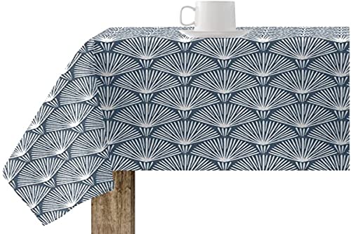Belum Tischdecke, 250 x 140 cm, schmutzabweisend, 100% Baumwolle, ohne Wachstuch, Tischdecke aus Baumwolle, wasserdicht, schmutzabweisend, flüssig, Dunkelblau von BL BELUM