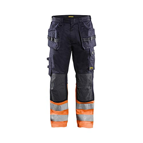 Blaklader 148915138953D92 Multinorm Inhärent Arbeitshose, Marineblau/Orange, Größe D92 von BLÅKLÄDER