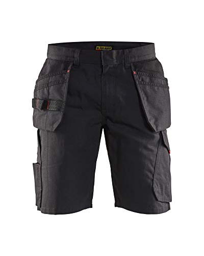 Blaklader 149413309956C54 Service Shorts mit Nageltaschen, Schwarz/Rot, Größe C54 von BLÅKLÄDER