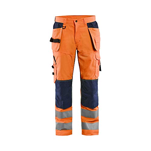 Blaklader 156518115389C52 High Vis Arbeitshose mit Ventilationseffekt, High Vis Orange/Marineblau, Größe C52 von BLÅKLÄDER