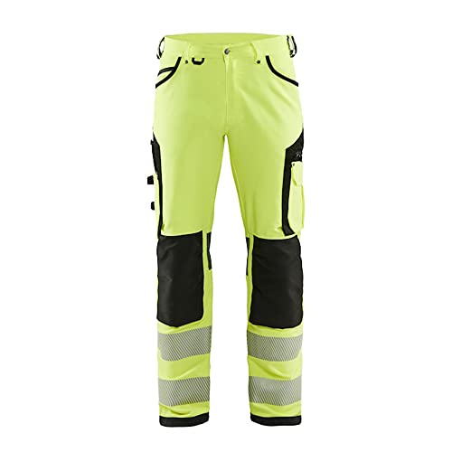 Blaklader 156618113396C50 Arbeitshose ohne Nageltaschen, High Vis Gelb/Mittelgrau, Größe C50 von BLÅKLÄDER