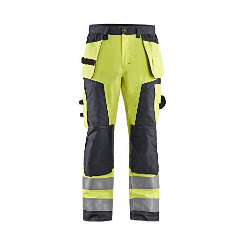 Blaklader 156818113396C44 Handwerker Arbeitshose, High Vis Gelb/Mittelgrau, Größe C44 von BLÅKLÄDER