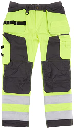 Blaklader 156818113396D120 Handwerker Arbeitshose, High Vis Gelb/Mittelgrau, Größe D120 von BLÅKLÄDER