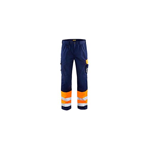 Blaklader 15841860 Hose mit hoher Sichtbarkeit, Orange/Marineblau, grootte C154 von BLÅKLÄDER