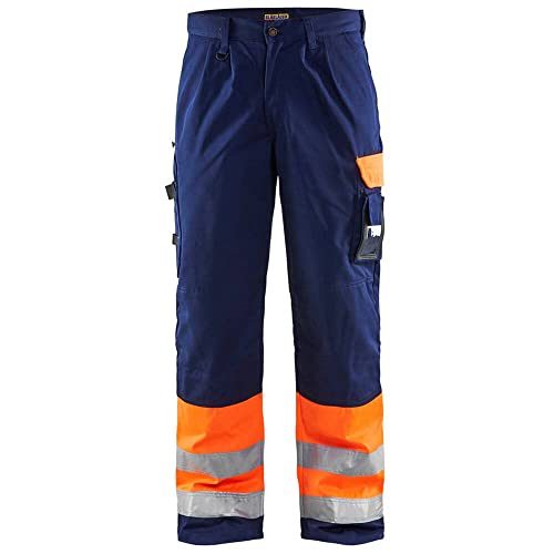 Blaklader 15841860 Hose mit hoher Sichtbarkeit, Orange/Marineblau, grootte C54 von BLÅKLÄDER