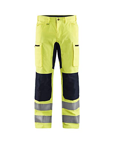 Blaklader 158518113399C46 Arbeitshose mit Stretch, High Vis Gelb/Schwarz, Größe C46 von BLÅKLÄDER