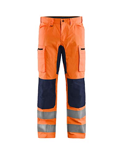 Blaklader 158518115389C146 Arbeitshose mit Stretch, High Vis Orange/Marineblau, Größe C146 von BLÅKLÄDER