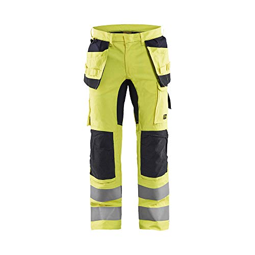 Blaklader 158715123389D104 Multinorm Inhärent Arbeitshose mit Stretch, High Vis Gelb/Marine, Größe D104 von BLÅKLÄDER