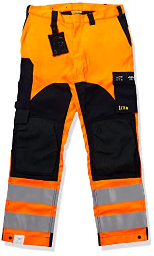 Blaklader 158815135389D120 Multinorm Inhärent Arbeitshose, High Vis Orange/Marineblau, Größe D120 von BLÅKLÄDER