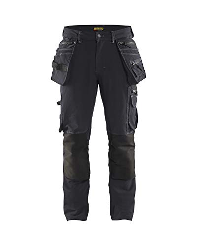 Blaklader 199816449899C156 X1900 Handwerker Arbeitshose 4-Wege-Stretch, Dunkelgrau/Schwarz, Größe C156 von BLÅKLÄDER