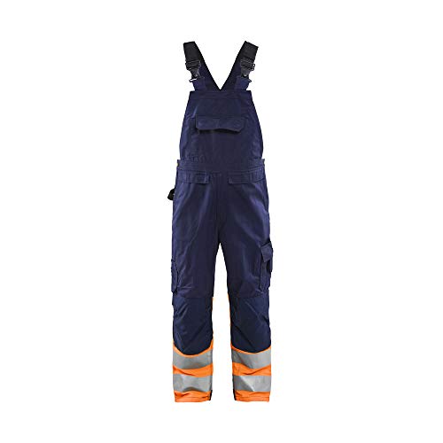 Blaklader 266218008953D124 High Vis Latzhose, Marineblau/Orange, Größe D124 von BLÅKLÄDER