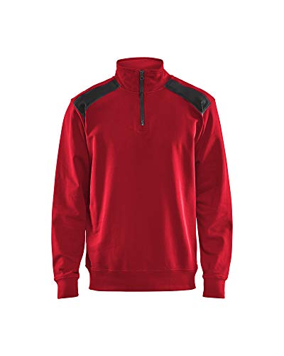 Blaklader 335311585699S Sweater mit Half-Zip 2-Farbig, Rot/Schwarz, Größe S von BLÅKLÄDER