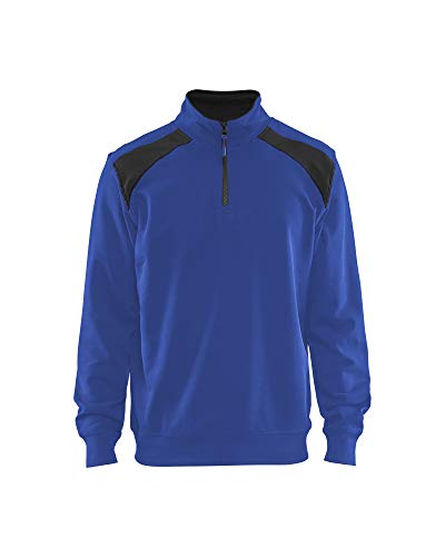 Blaklader 335311588599XS Sweater mit Half-Zip 2-Farbig, Kornblumenblau/Schwarz, Größe XS von BLÅKLÄDER