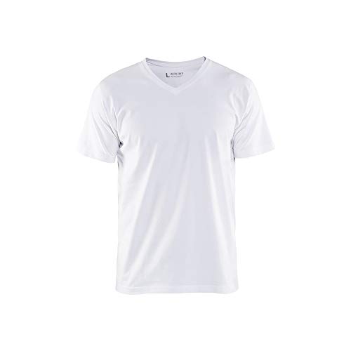 Blaklader 336010291000XS V-Kragen T-Shirt, Weiß, Größe XS von BLÅKLÄDER