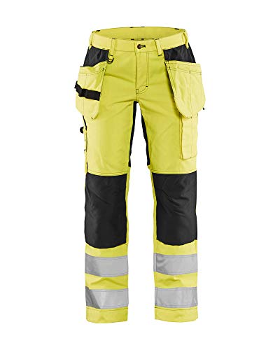 Blaklader 716318113399C46 Damen High Vis Arbeitshose mit Stretch, Gelb/Schwarz, Größe C46 von BLÅKLÄDER