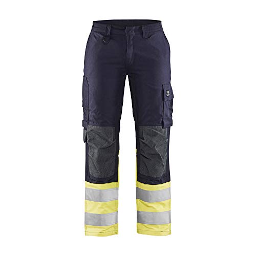 Blaklader 718815128933C48 Damen Multinorm Hose, Marineblau/Gelb, Größe C48 von BLÅKLÄDER