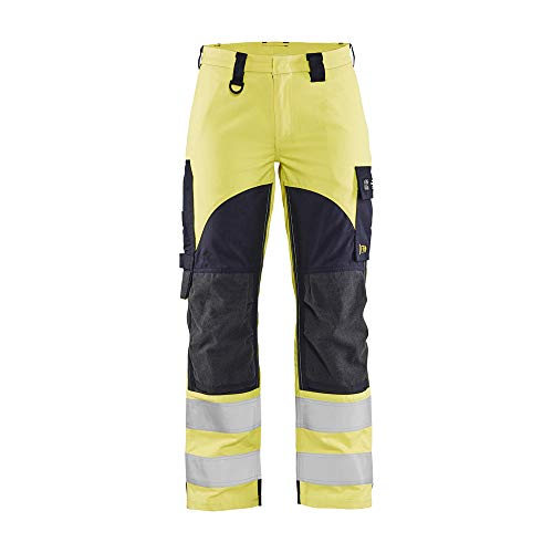 Blaklader 718915123389C42 Damen Multinorm Hose, High Vis Gelb/Marineblau, Größe C42 von BLÅKLÄDER