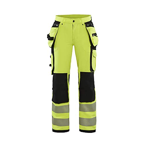 Blaklader 719716423399C36 Damen 4-Wege Stretch Hi-Vis Hose, High Vis Gelb/Schwarz, Größe C36 von BLÅKLÄDER