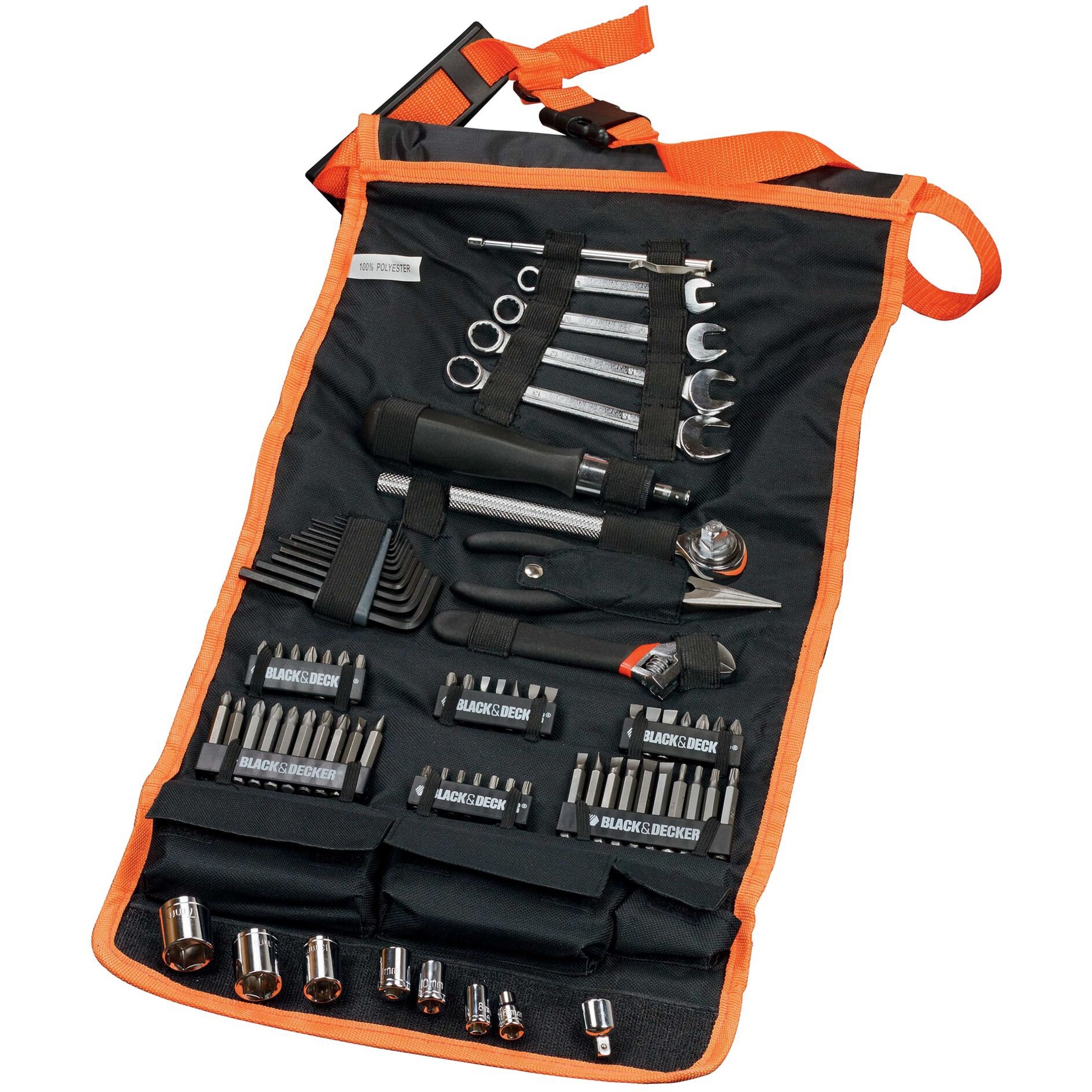 Mechaniker-Set mit Rolltasche, 76-teilig, Werkzeug-Set von BLACK+DECKER