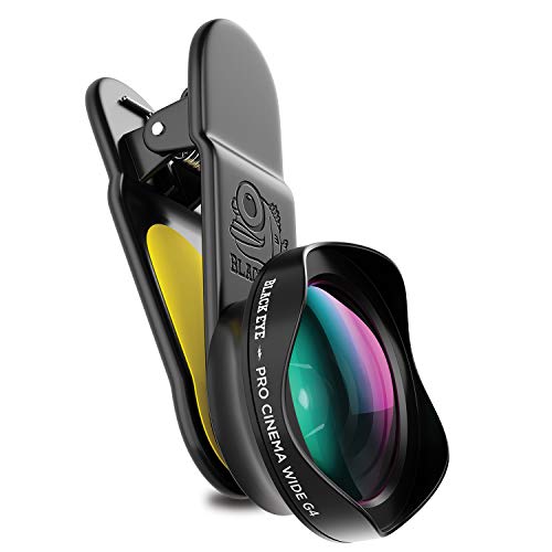 Black Eye Pro Cinema Wide G4 120° Weitwinkelobjektiv, optimiert für neuere Smartphones (Universelle Clip-Befestigung, Doppelseitige Antireflex-Beschichtung, Funktioniert auch mit DualCams) - G4CW001 von BLACK EYE