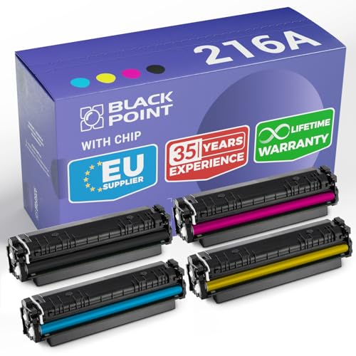 BLACK POINT [ MIT CHIP Toner 4er Set Kompatibel zu HP 216A HP W2410A HP W2411A HP W2412A HP W2413A für HP Color Laser MFP M182n, HP Color Laser MFP M183fw - TÜV Zertifiziert BLACK POINT [ MIT CHIP Toner 4er Set Kompatibel zu HP 216A HP W2410A HP W2411A HP W2412A HP W2413A für HP Color Laser MFP M182n, HP Color Laser MFP M183fw - TÜV Zertifiziert von BLACK POINT