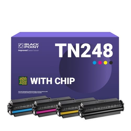 BLACK POINT Premium Toner Set MIT CHIP Kompatibel zu [TN248] TN-248XLCMYK TN248XL TN-248XL TN-248BK für Brother MFC-L3760CDW DCP-L3560CDW MFC-L8390CDW HL-L3240CDW MFC-L3770CDW HL-L3220CWE DCP-L3520CDW von BLACK POINT