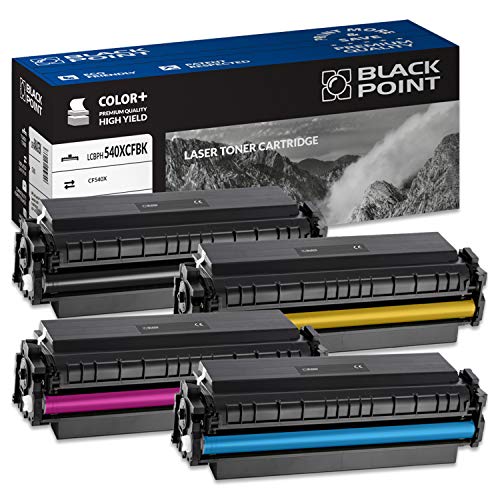 BLACK POINT Toner 4er Set Kompatibel zu HP 203X 10% mehr Effizienz CF540X CF541X CF543X CF542X für HP Color Laserjet Pro MFP M280nw MFP M281fdn M281fdw Laserjet Pro M254dw M254nw von BLACK POINT