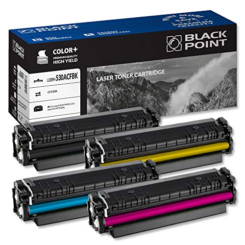 BLACK POINT Toner 4er Set Kompatibel zu HP 205A 30% mehr Effizienz HP CF530A CF531A CF533A CF532A für HP: Color Laserjet Pro MFP M180n, Color Laserjet Pro MFP M181fw von BLACK POINT