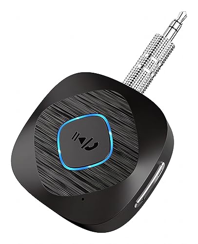 Bluetooth 5.3 Sender Receiver, AUX Bluetooth Adapter Auto, Bluetooth Transmitter für TV/Flugzeug, Bluetooth Empfänger Klinke 3.5 für Stereoanlage/Kopfhörer, Niedrige Latenz, 16H Batterie von BLACKHORSE