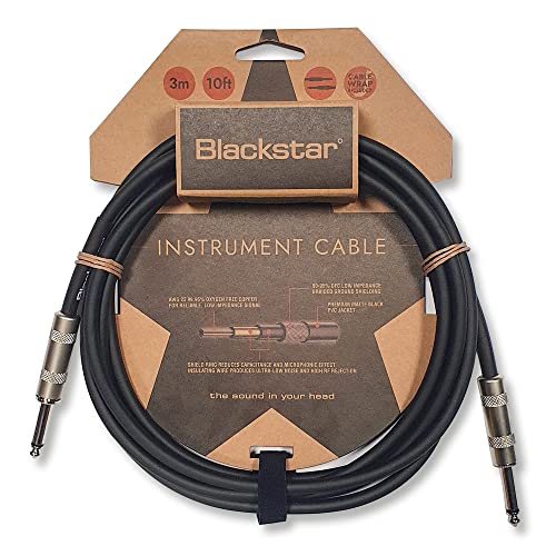 Blackstar 1,5 m (5 ft) Instrumentenkabel gerade 6,3 mm Klinke auf gerade 6,3 mm Klinke, für Bass/E-Gitarre/Elektroakustik/Keyboard/Verstärker von BLACKSTAR