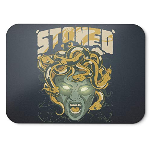 BLAK TEE Ancient Medusa Stoned by Weed Mouse Pad 18 x 22 cm in 3 Colours Black von BLAK TEE