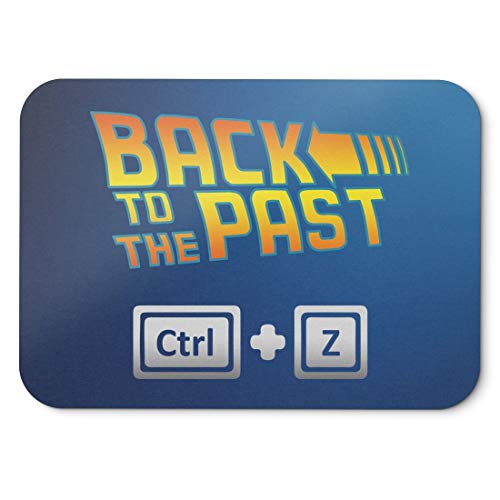 BLAK TEE Back to The Past Ctrl Plus Z Slogan Mouse Pad 18 x 22 cm in 3 Colours Blue von BLAK TEE