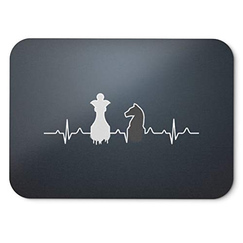 BLAK TEE Chess Heartbeat Pulse Mouse Pad 18 x 22 cm in 3 Colours Black von BLAK TEE