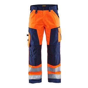 BLAKLÄDER® Herren Warnschutzhose 1566 orange, marine Größe 32 von BLAKLÄDER®