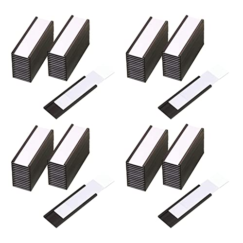 BLASHRD 120 Teilige Magnetische Etiketten Halter mit Magnetischen Daten Karten Haltern mit Durchsichtigen Kunststoff Schutz Folien für Metall Regale (1 x 3) von BLASHRD