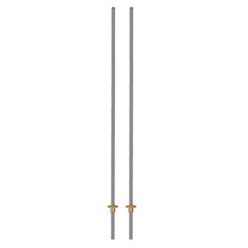 BLASHRD 2X 500 mm T8-Gewindespindel und Messingmutter (Innensechskantgewinde, 2 mm Steigung, 4 Starts, 8 mm Steigung) für Die Z-Achse des 3D-Druckers von BLASHRD