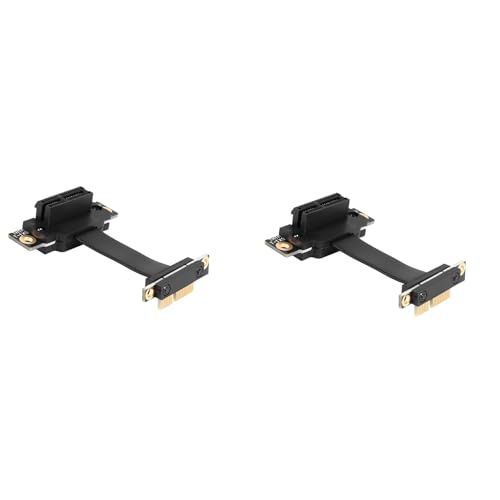 BLASHRD 2X PCIE X1 Riser-Kabel Dual 90-Grad-Rechtwinkliges PCIe 3.0 X1 Bis X1-Verlängerungskabel 8 Gbit/S PCI Express 1X Riser-Karte - 5 cm von BLASHRD