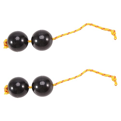 BLASHRD 2X Rhythmischer Ball,Egg Shaker Double Gourd Percussion,Kashaka Instrument,Musical Ball Drum Ball,Shaker Rattle,Schwarz von BLASHRD